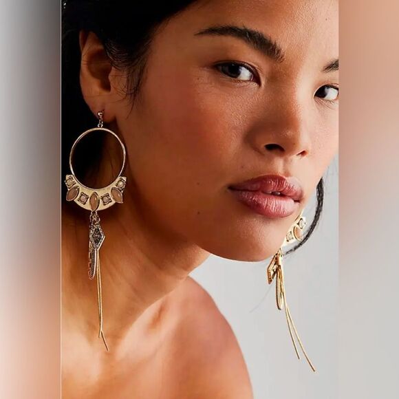 Free People Winona Hoops By - Pierre De Lune Dorée - Picture 3 of 5